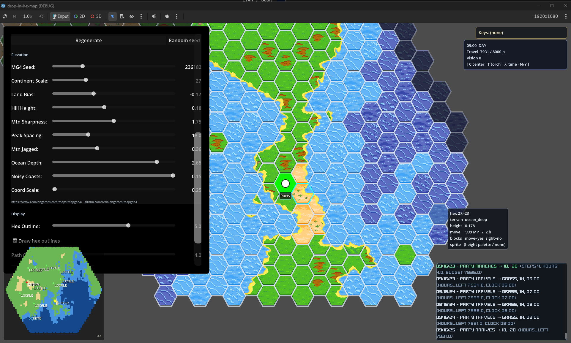 SimpleHexMap coastline using Zeshio_2 fills plus transition overlays